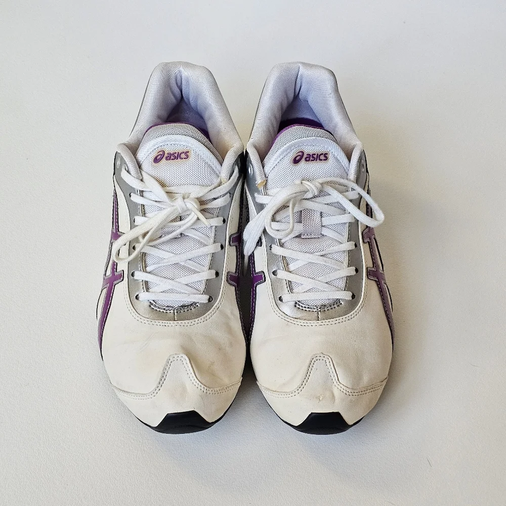 Rare Y2K ASICS Gel-Naomi Sneakers Women’s 8.5 Ivory Purple Silver Running Shoes